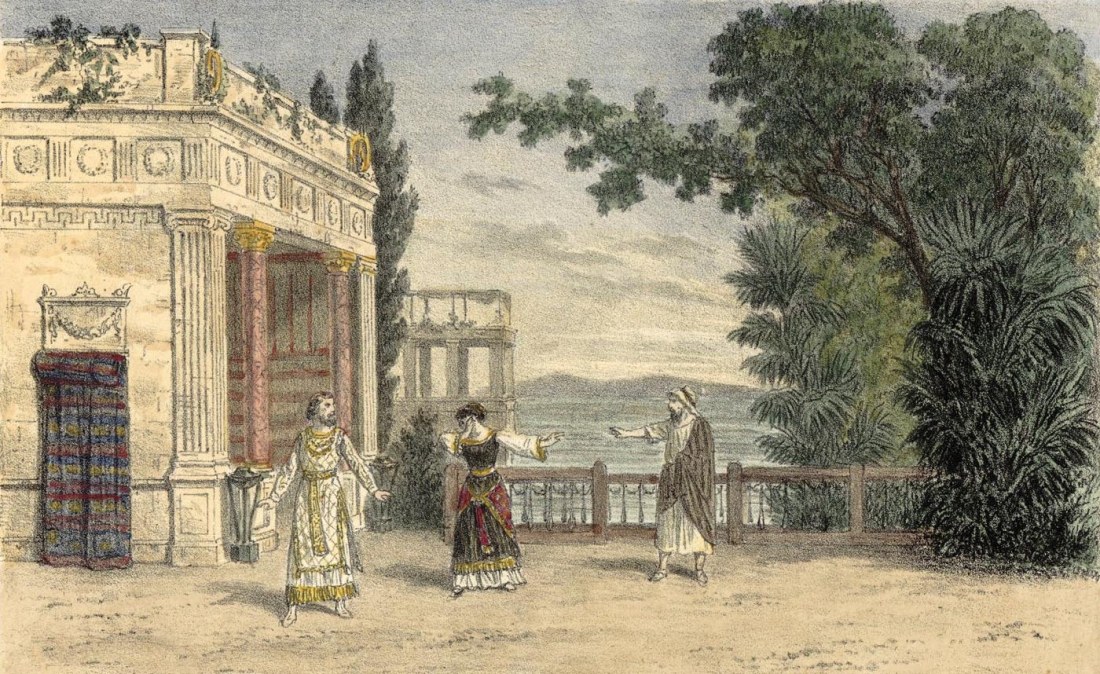 Act I. estampe de Jules Gaildrau du décor de la création à la Monnaie de Bruxelles.jpg