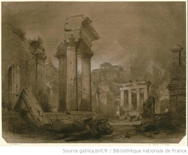 Les Troyens à Carthage - esquisse pour le rideau du prologue - l'incendie de Troie - Charles Cambon.jpg