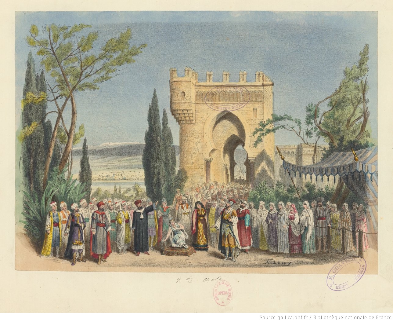 acte 2, entrée de Cordoue, d'après le décor de Lavastre