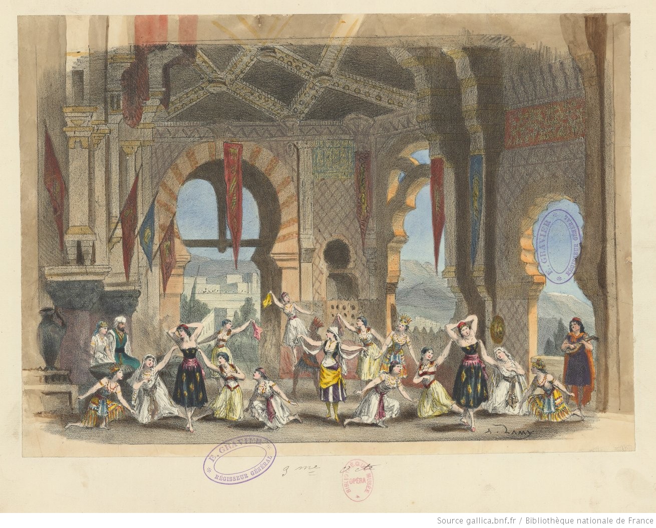 Acte 3, le palais de Ben Saïd, d'après le décor de Carpezat